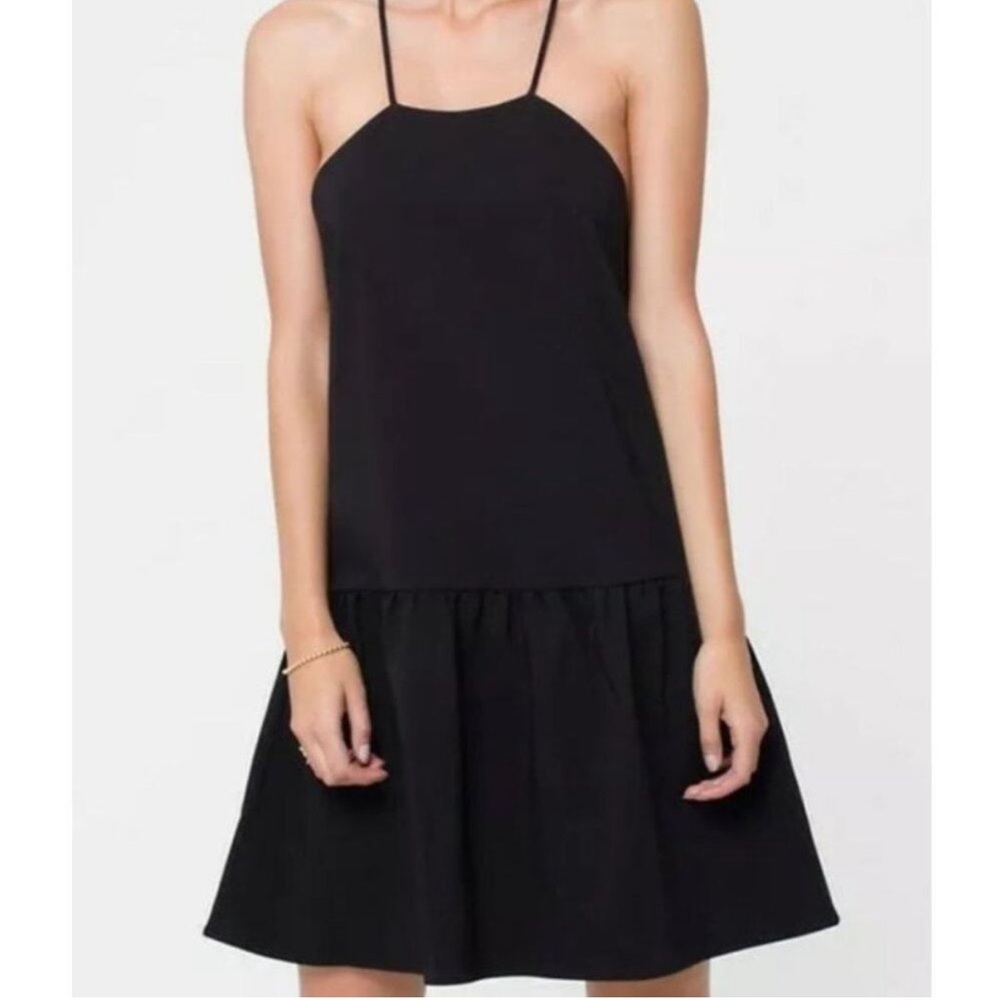 Anine Bing Drop Waist Halter Mini Dress Black XS Extra Small Q2